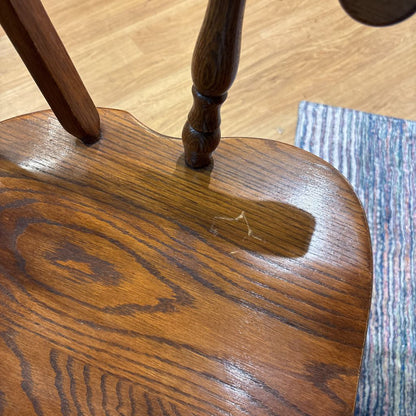 Vintage Oak Dining Table w/ Two Leaves & Set of 6 Dining Chairs
