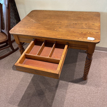 Vintage Oak One Drawer Desk