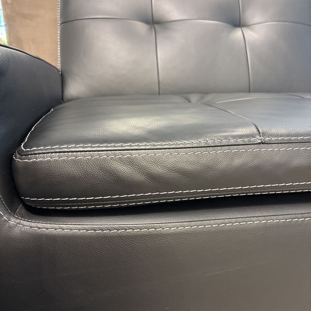 Dania Black Leather RAF sectional