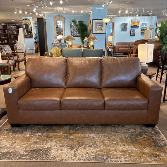 Chestnut Faux Leather Sofa U SOFAS