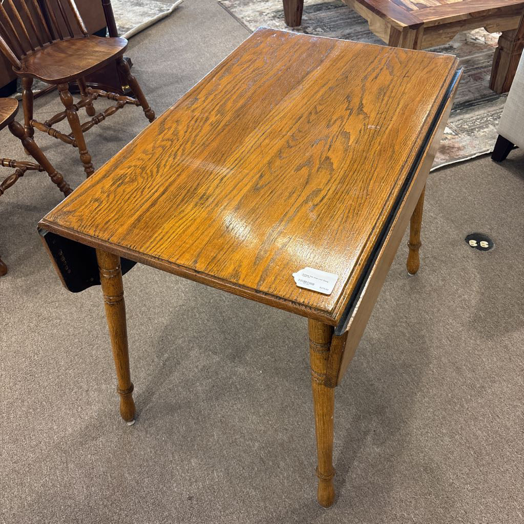 Antique Oak Drop Leaf Dining Table