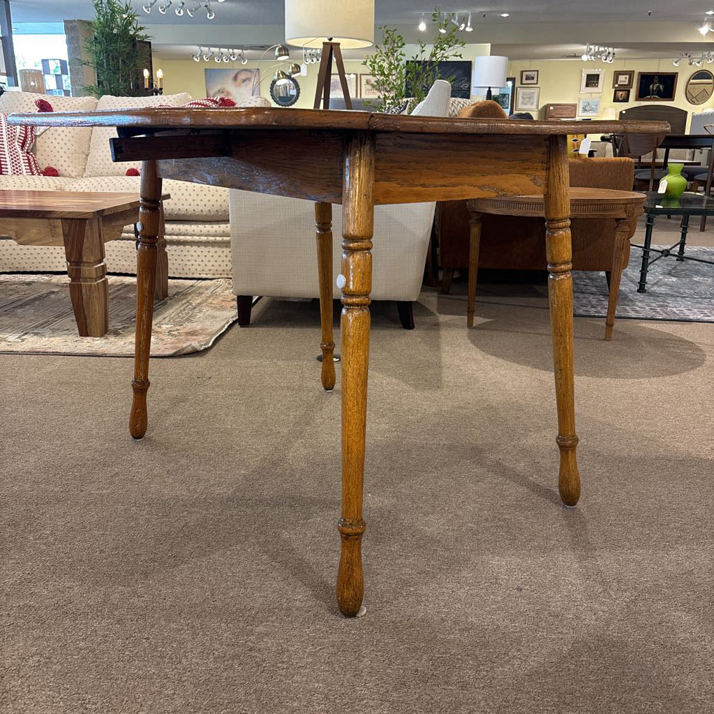 Antique Oak Drop Leaf Dining Table