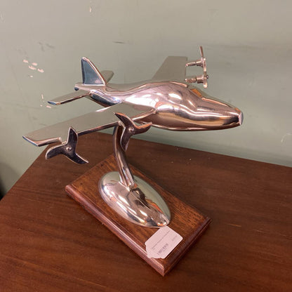 Aluminum Airplane on Wood Base SMALLS