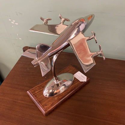 Aluminum Airplane on Wood Base SMALLS