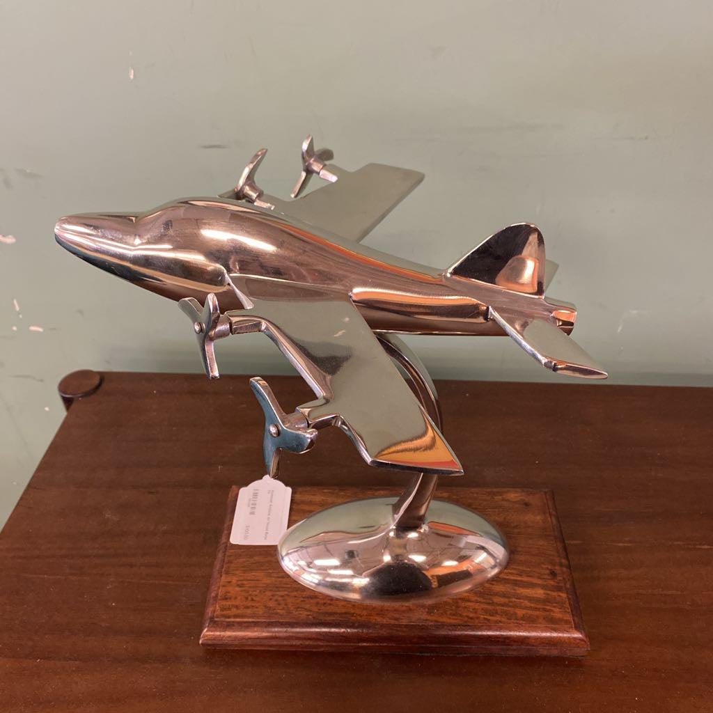 Aluminum Airplane on Wood Base SMALLS
