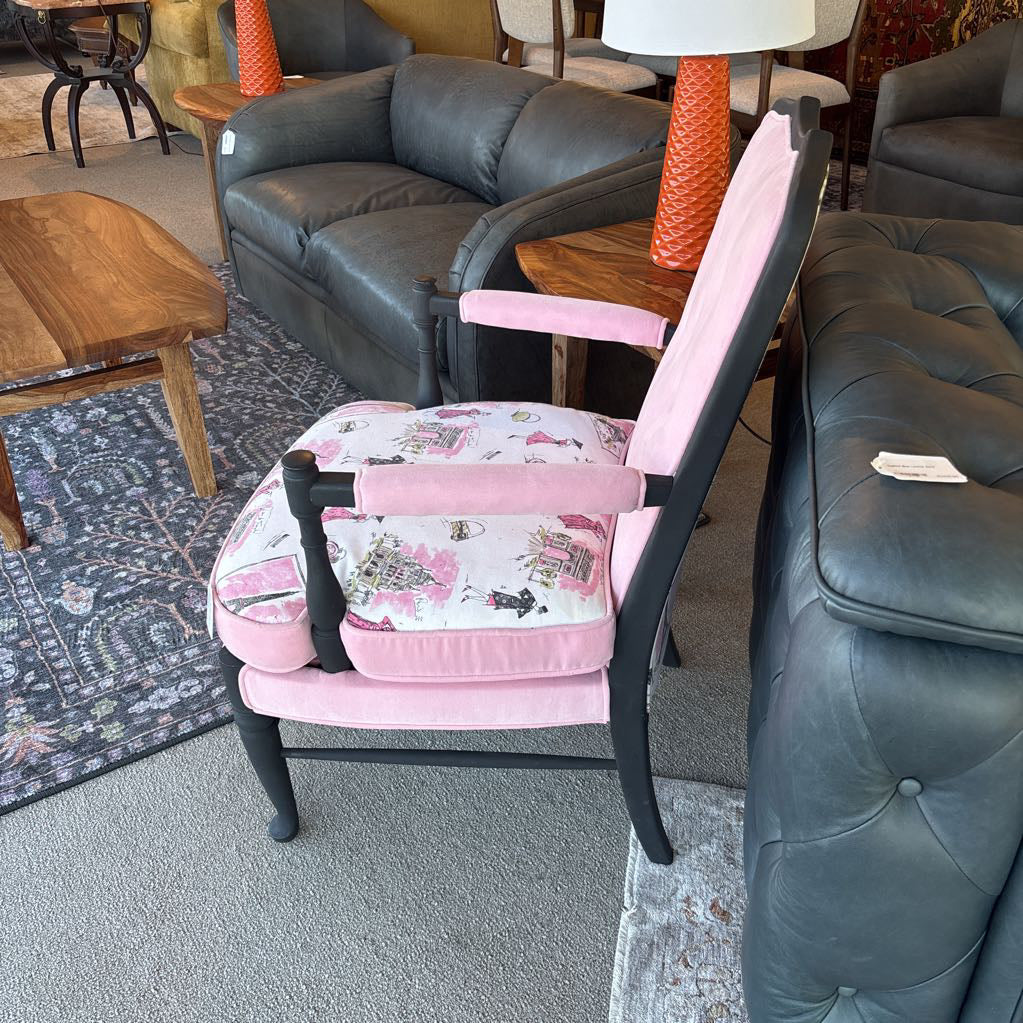 Ethan Allen Italian Velvet w/ Reversable Patterned Seat Cushion