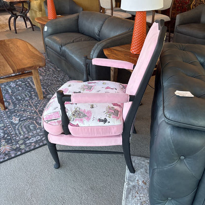 Ethan Allen Italian Velvet w/ Reversable Patterned Seat Cushion