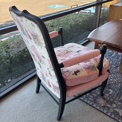 Ethan Allen Italian Velvet w/ Reversable Patterned Seat Cushion