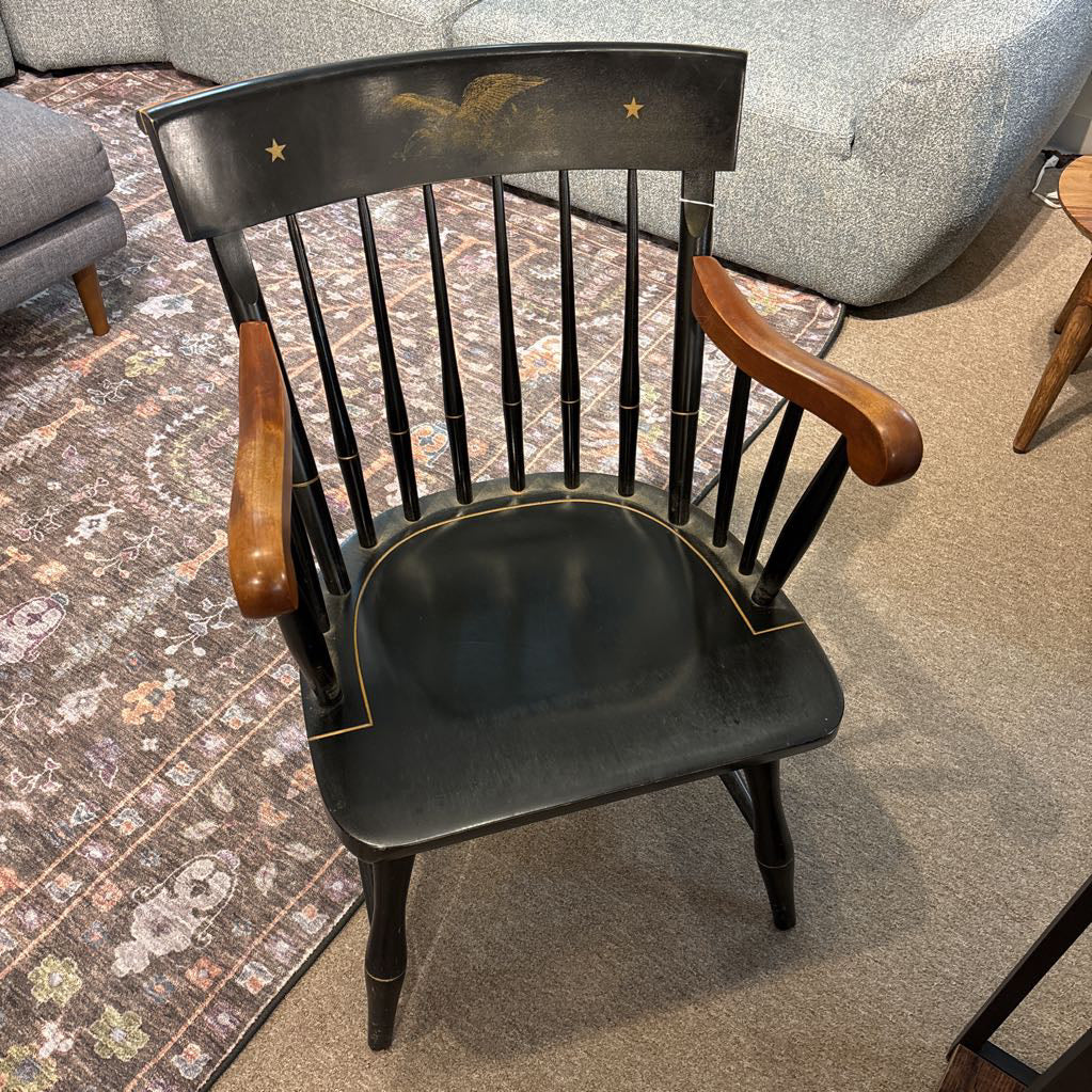 Wooden Chair with Leather Cushion with Bird Emblem