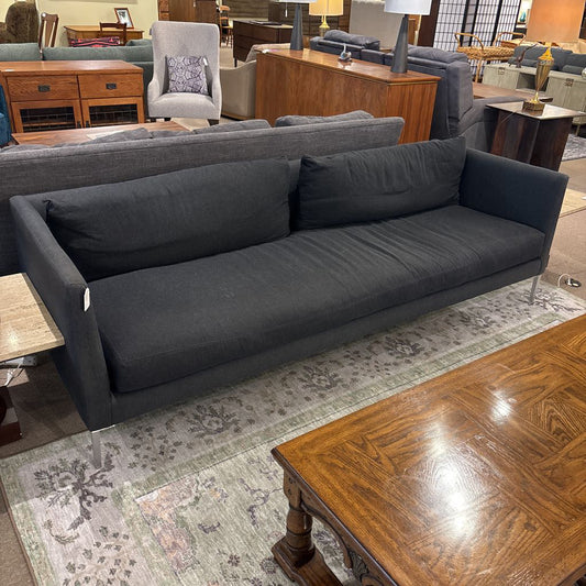 Room & Board Dark Denim Sofa w/ Chrome Legs U SOFAS