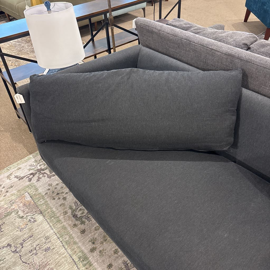 Room & Board Dark Denim Sofa w/ Chrome Legs
