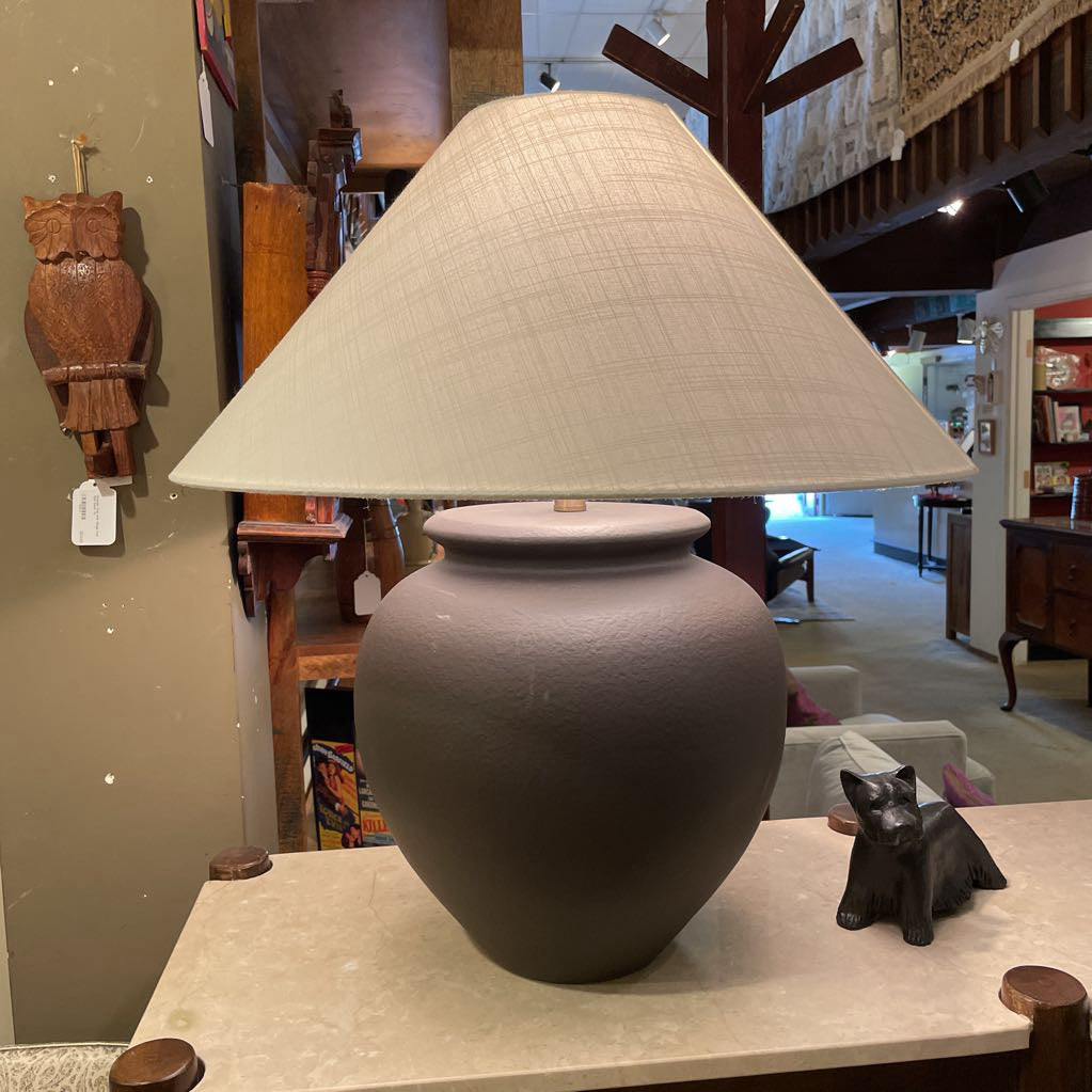 Charcoal Ceramic Urn Table Lamp