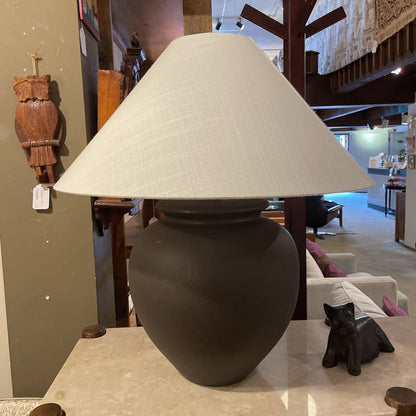 Charcoal Ceramic Urn Table Lamp
