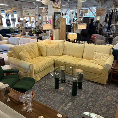Macy's Modern Sectional W/ Yellow Dustcover