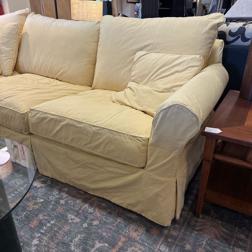 Macy's Modern Sectional W/ Yellow Dustcover