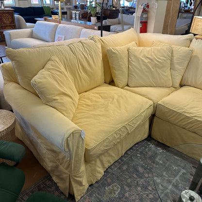 Macy's Modern Sectional W/ Yellow Slipcover