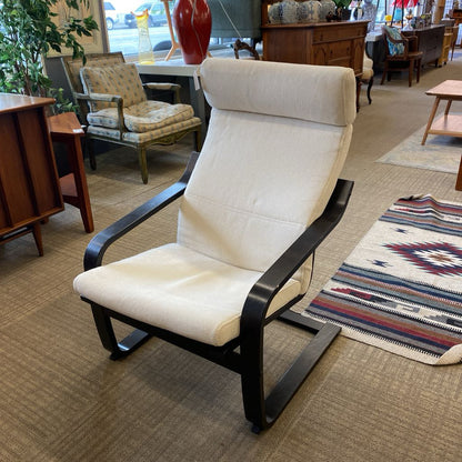 IKEA POANG Beige Fabric Black Frame Accent Chair (AS IS) U ACCENT CHAIRS