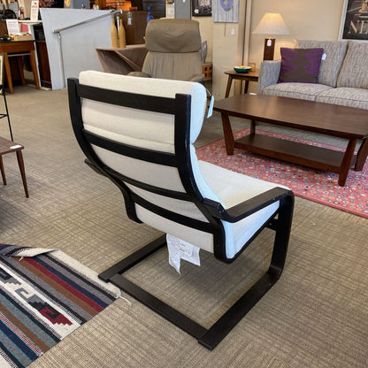 IKEA POANG Beige Fabric Black Frame Accent Chair (AS IS) U ACCENT CHAIRS