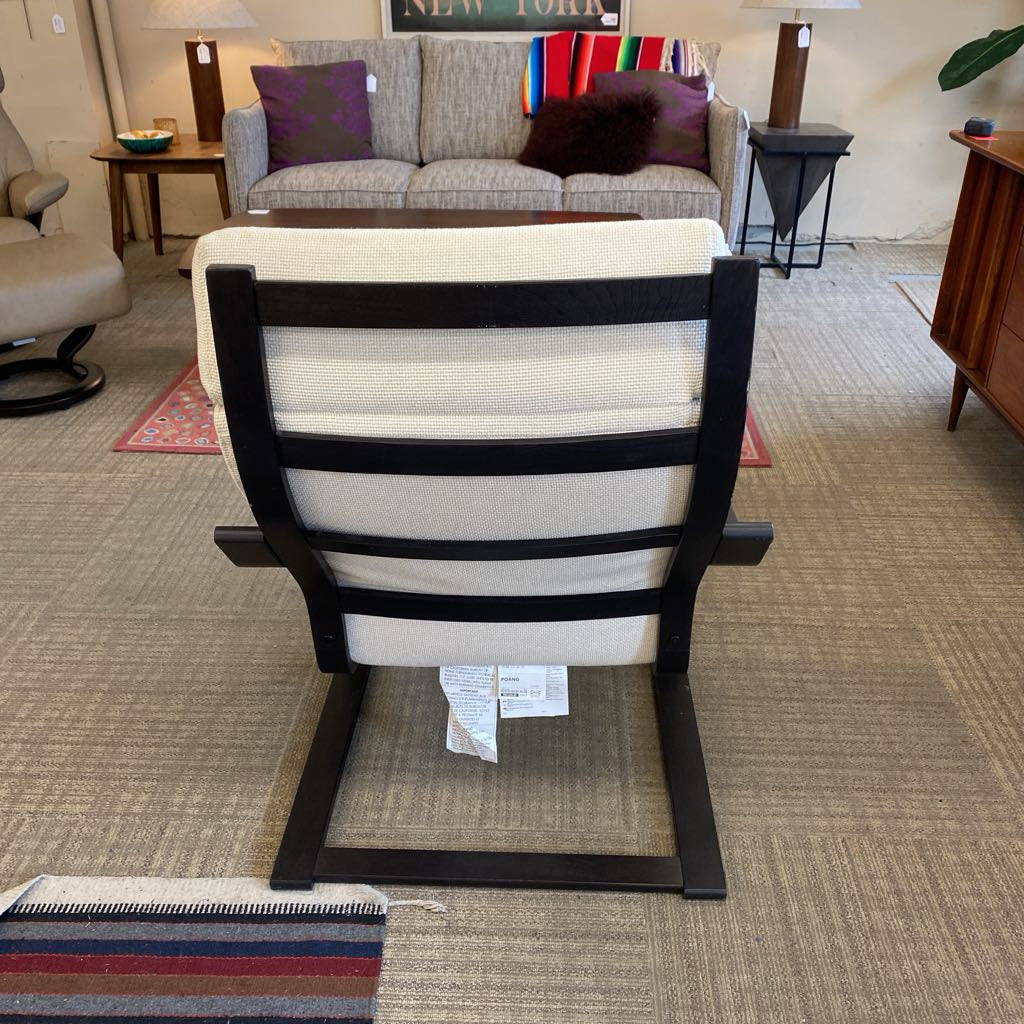 IKEA POANG Beige Fabric Black Frame Accent Chair (AS IS) U ACCENT CHAIRS