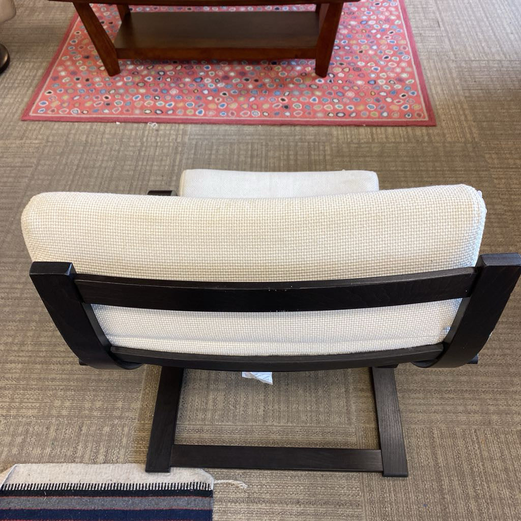 IKEA POANG Beige Fabric Black Frame Accent Chair (AS IS)