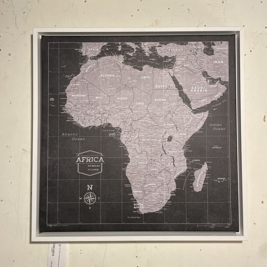 Map of Africa Framed Canvas Art