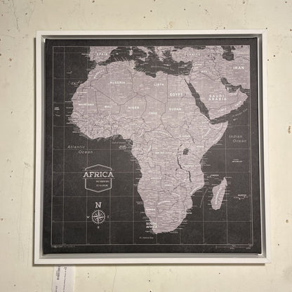Map of Africa Framed Canvas Art