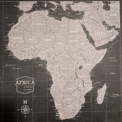 Map of Africa Framed Canvas Art