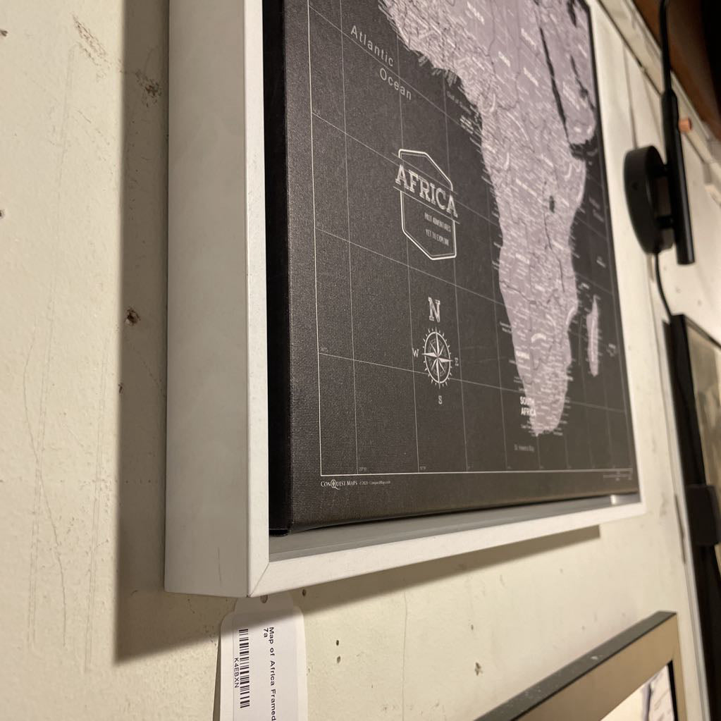 Map of Africa Framed Canvas Art