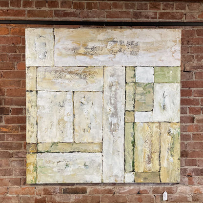 White/Off white & Green Geometric Art ART