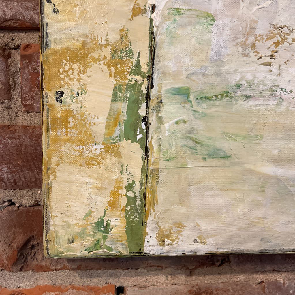 White/Off white & Green Geometric Art ART