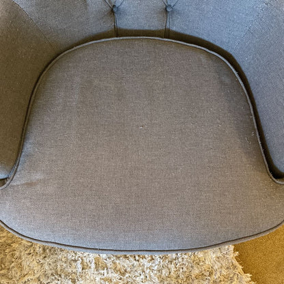 Grey Tufted Back Arm Chair (as is) U ACCENT CHAIRS
