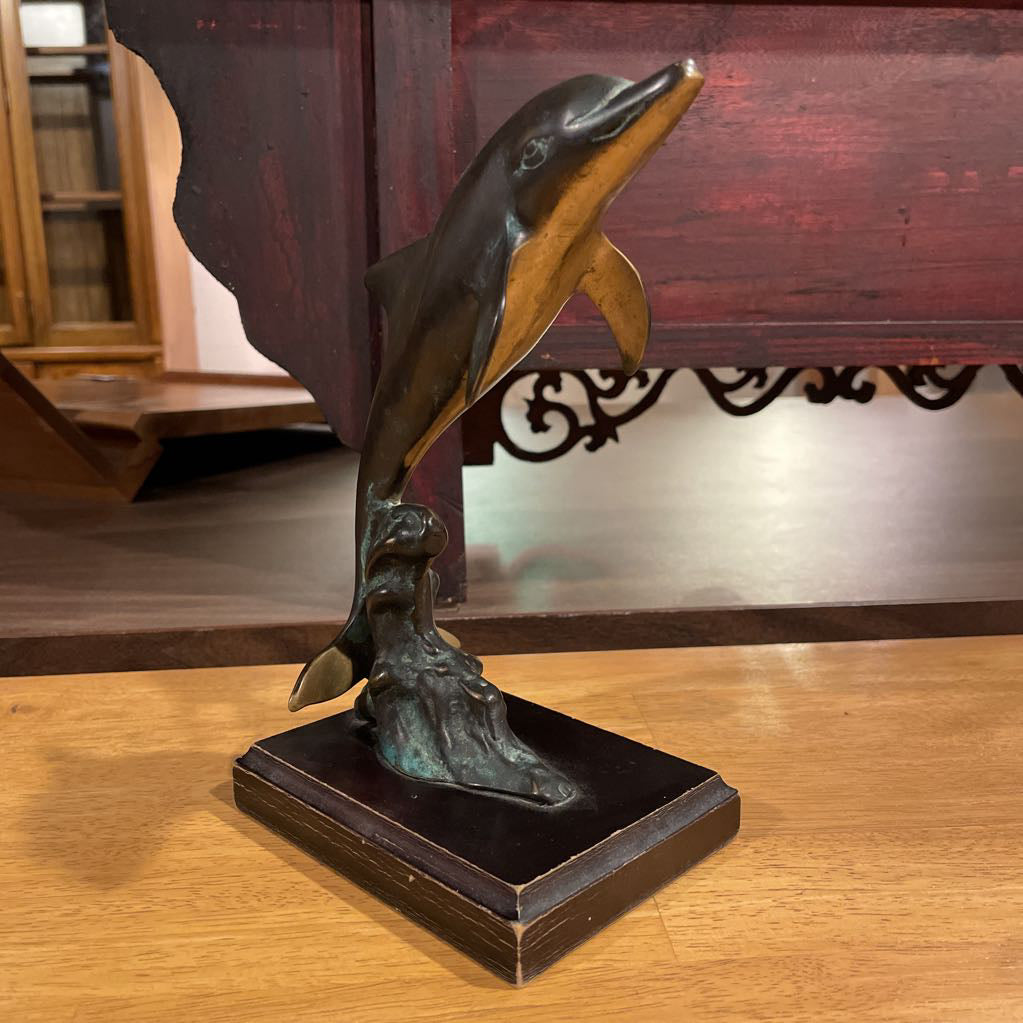 Metal Leaping Dolphin Figure