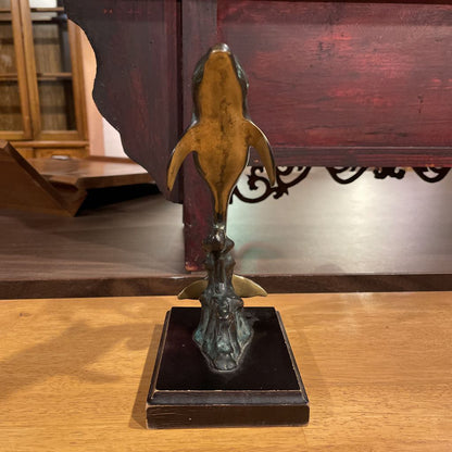Metal Leaping Dolphin Figure