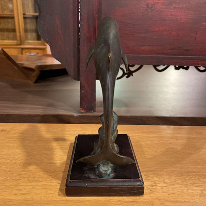 Metal Leaping Dolphin Figure