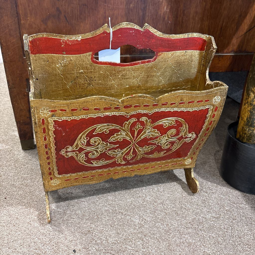 Antique Italian Florentine Magazine Rack SMALLS