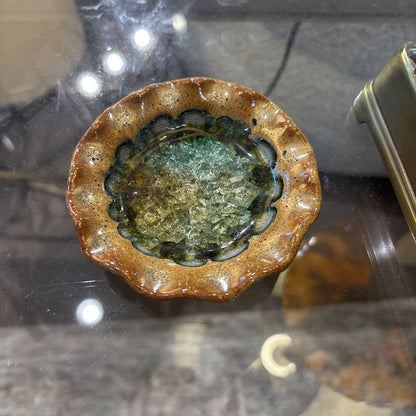 Crushed Glass Brown Platter
