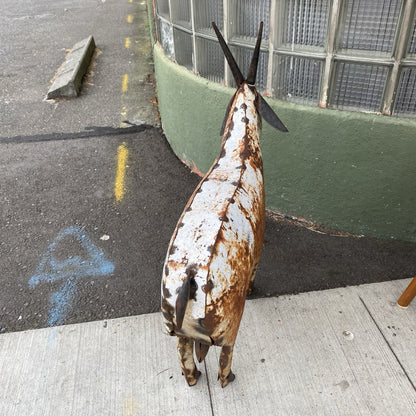 Rustic Metal White Goat