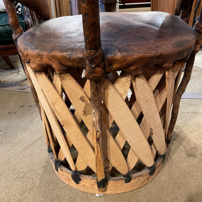 Mexican Equipal Leather and Wood Chair