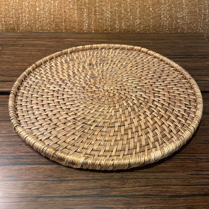 Round Flat Bamboo Tray