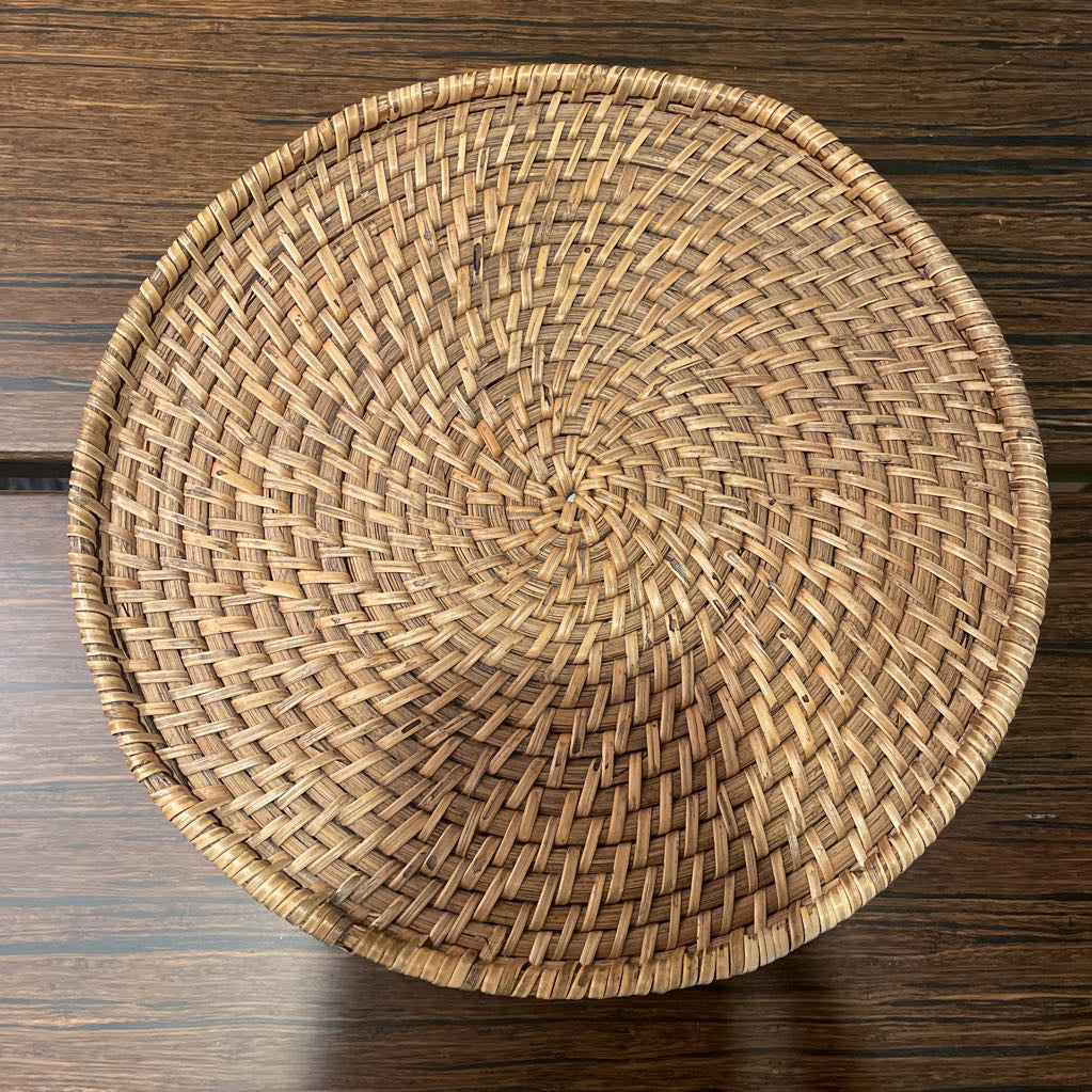 Round Flat Bamboo Tray