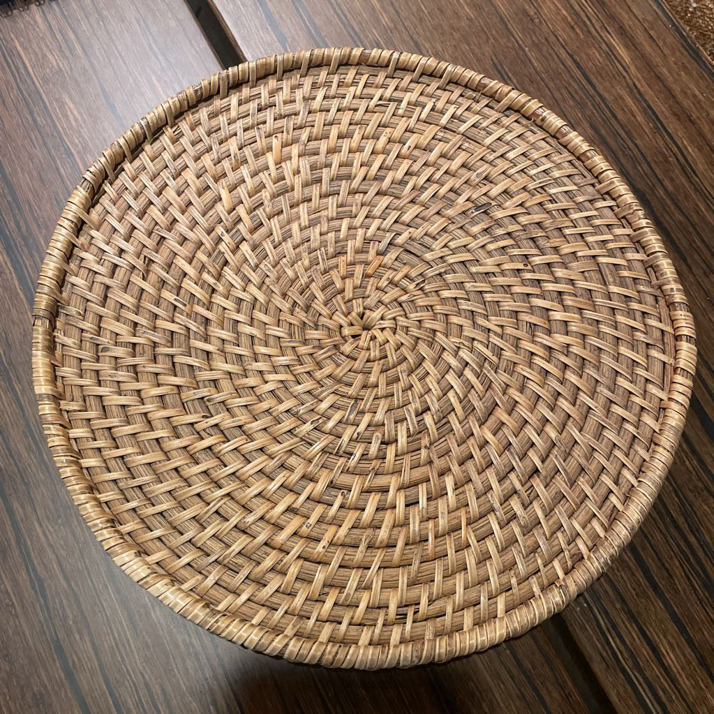 Round Flat Bamboo Tray