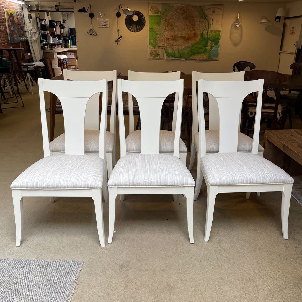 Ethan Allen White Dining Chairs SET of 6 C DINING CHAIRS