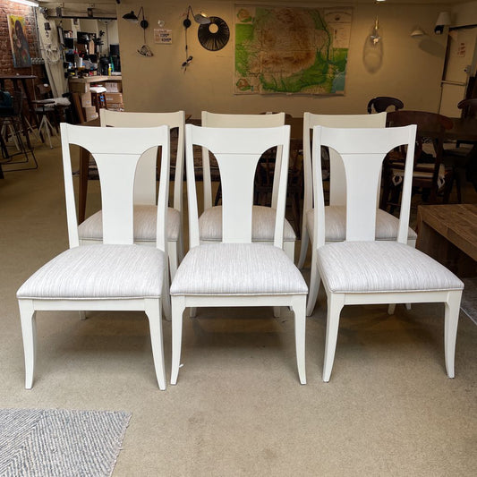 Ethan Allen White Dining Chairs SET of 6 C DINING CHAIRS