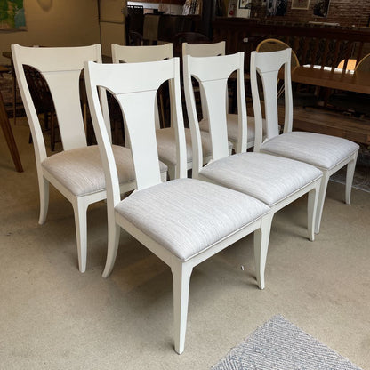 Ethan Allen White Dining Chairs SET of 6 C DINING CHAIRS