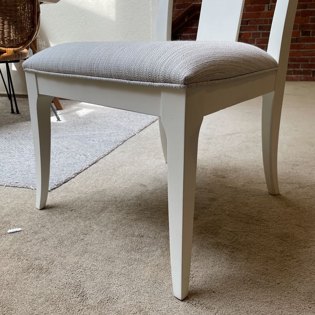 Ethan Allen White Dining Chairs SET of 6 C DINING CHAIRS