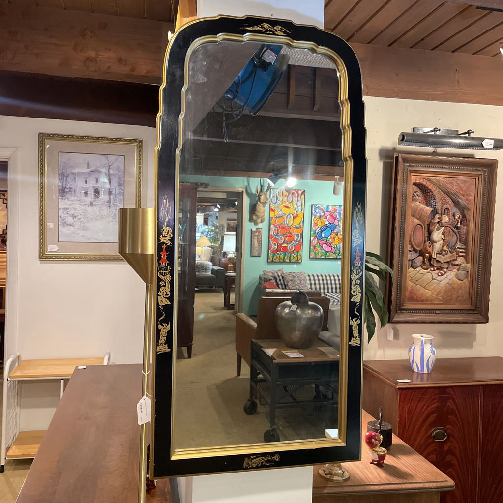 Black and Gold Asian Styled Mirror