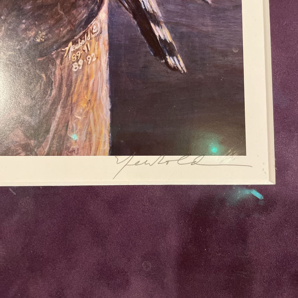 Hawk in Bay Mountainscape Artwork