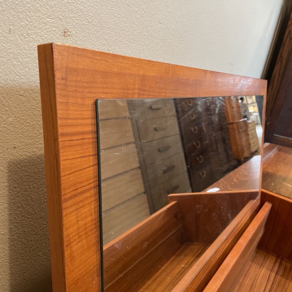 Teak Lift Top Vanity with Stool AS IS C VANITIES