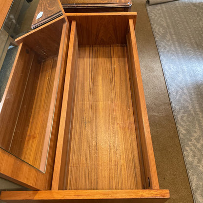 Teak Lift Top Vanity with Stool AS IS C VANITIES