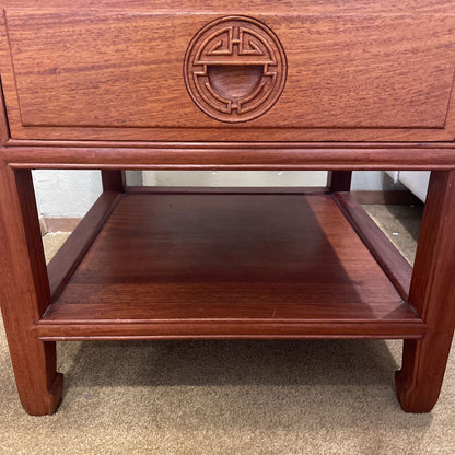 Teak Asian Style Single Drawer Nightstand